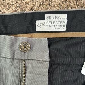 Fox Racing Selecter Slim Tapered Leg Pants Men's Size 34x32 Gray